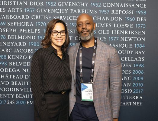 Jill Pemberton, chief financial officer for LVMH North America, and Corey Smith, head of diversity, equity and inclusion for LVMH North America, at the 2023 National Black MBA Association Conference in September PHOTO BY AUROLA WEDMAN/COURTESY OF LVMH PHOTO BY: ANDRE JONES