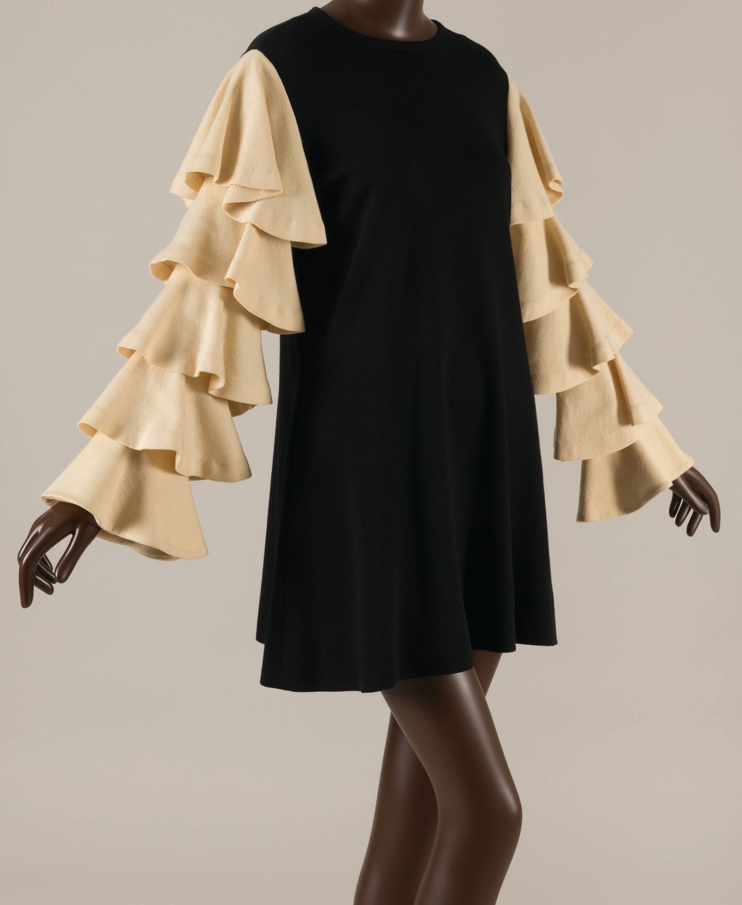 Rudi Gernreich black and cream wool dress, circa 1967 PHOTO: GIFT OF RUTH FORD/© THE MUSEUM AT FIT