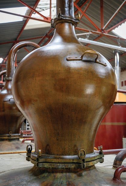 Inside the cognac distillation process. PHOTO BY CHRISTOPHE MARIOT FOR D’USSÉ