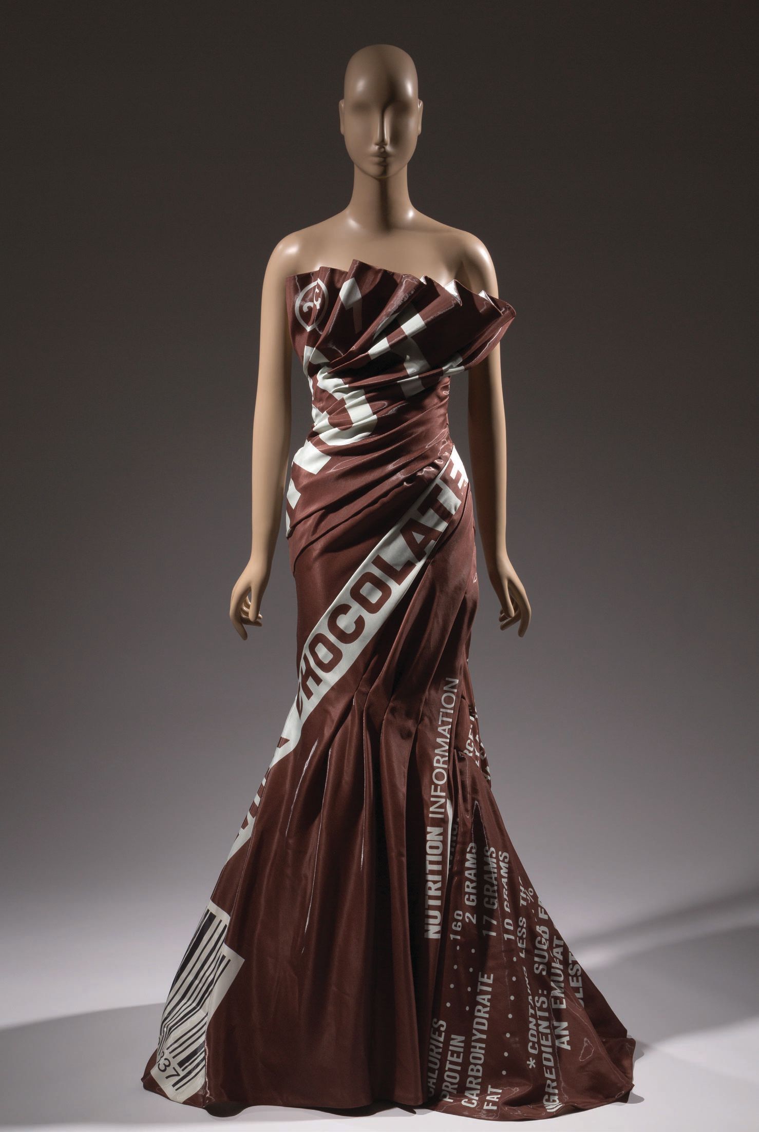 Moschino, chocolate bar gown, fall 2014 PHOTO © THE MUSEUM AT FIT
