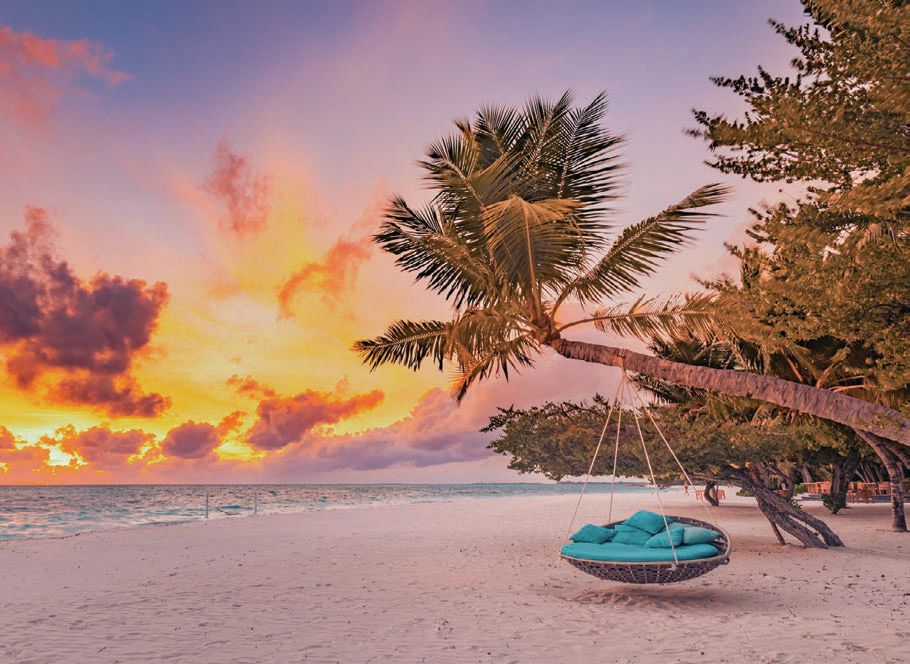 A stunning sunset on the beach PHOTO COURTESY OF LUX* SOUTH ARI ATOLL