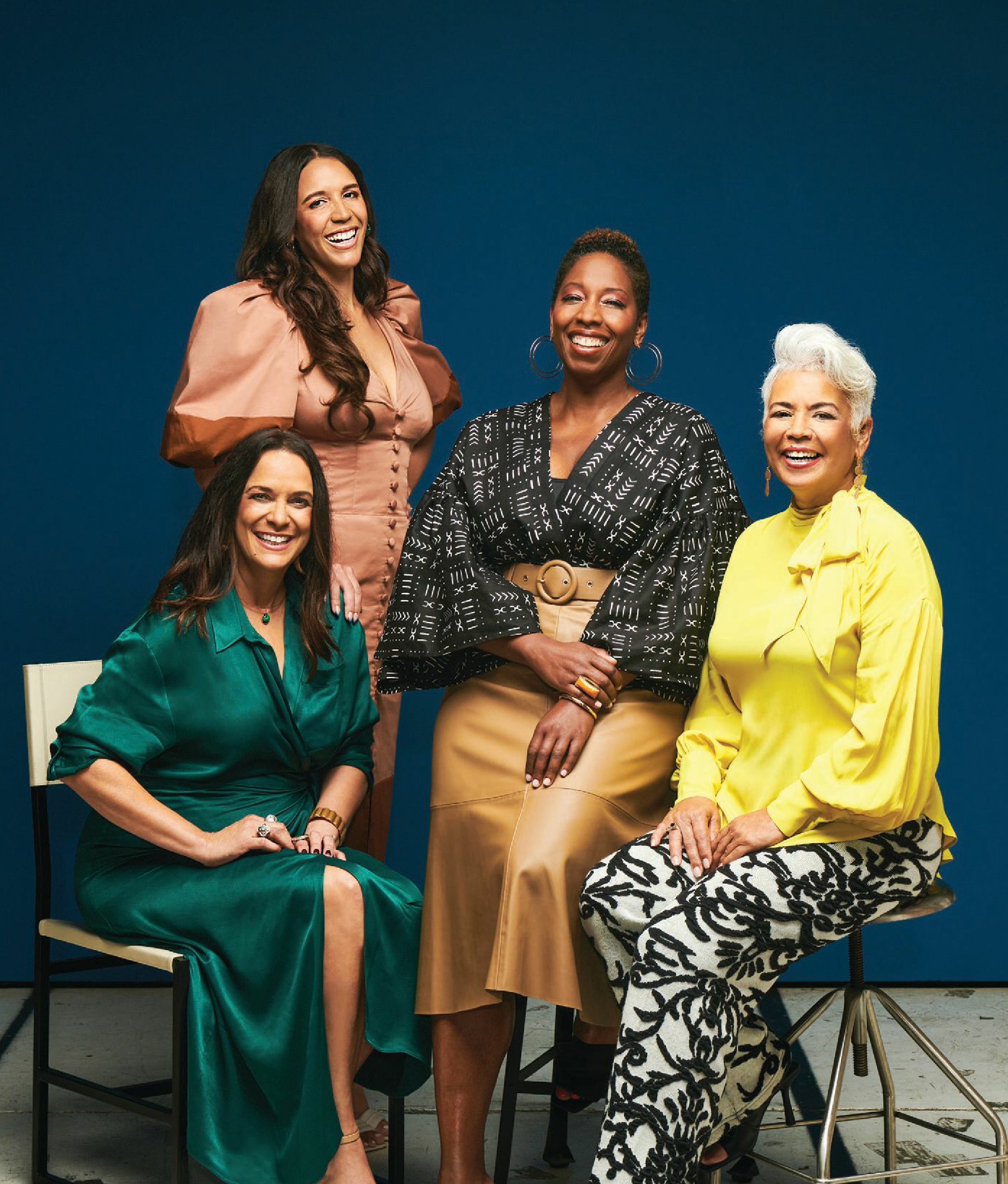 The Pottery Barn collaboration designers, including mother-daughter duo Penny Francis and Casi St. Julian, Malene Barnett and Lisa Turner. PHOTO BY KELLY MARSHALL